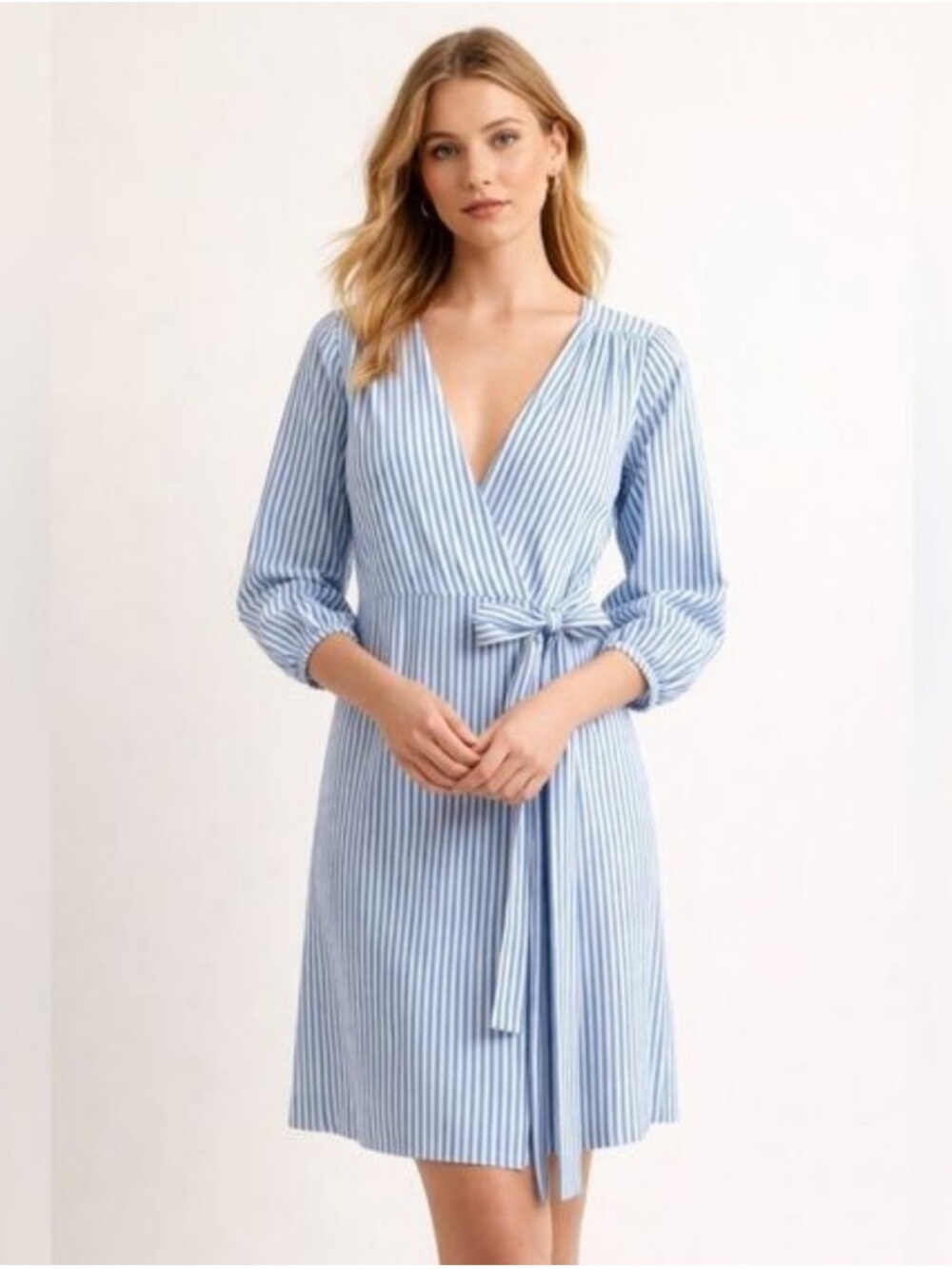 NWT J.CREW Striped Poplin Wrap Dress Retails: $118 Women’s Size: 6